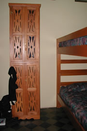 Each dorm bed has a full size locker